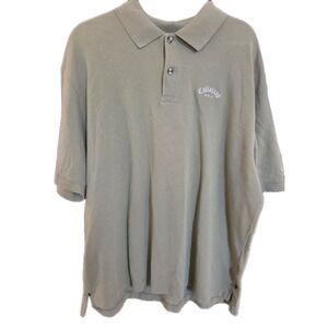 Callaway Mens Golf Polo Shirt Size XL Green Short Sleeve Collared‎ Button Cotton